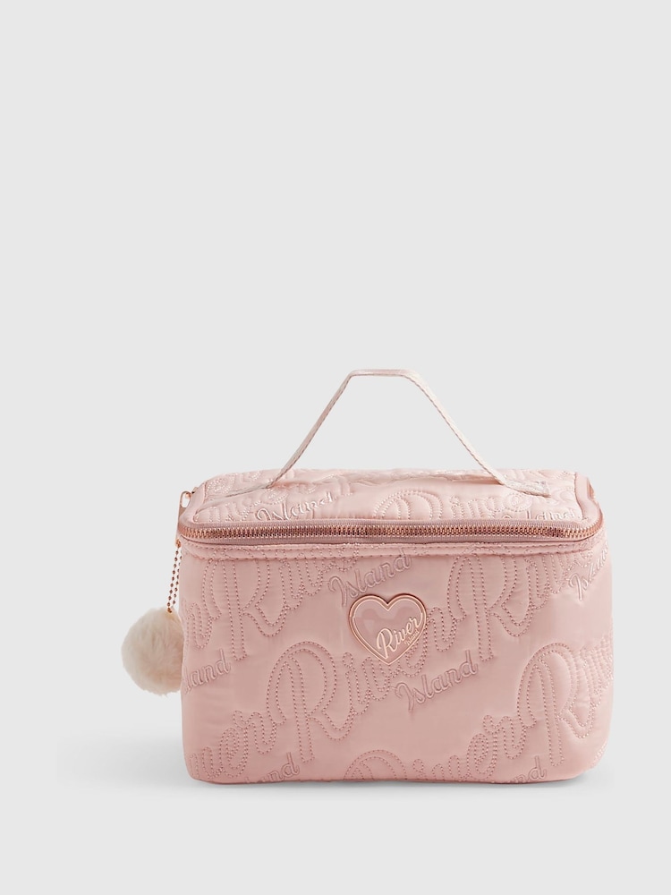 River Island Pink Nylon Script Lunchbox - Image 1 of 5