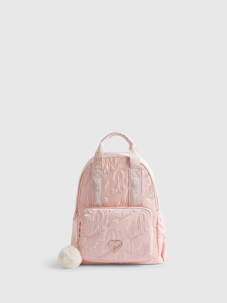 River Island Pink Logo Nylon Backpack - Image 1 of 5 River Island Pink Logo Nylon Backpack - Image 1 of 5