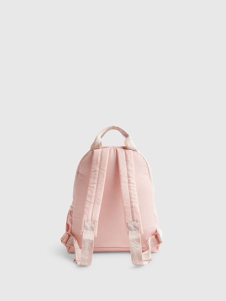 River Island Pink Logo Nylon Backpack - Image 2 of 5 River Island Pink Logo Nylon Backpack - Image 2 of 5