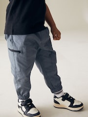 Blue Seam Detail 100% Cotton Cargo Trousers (3mths-7yrs) - Image 2 of 4