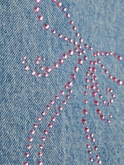 River Island Blue Bow Hotfix Straight Leg Jeans - Image 4 of 4