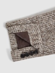 Reiss Grey Feather Slim Fit Wool-Cotton Check Single Breasted Blazer - Image 7 of 7