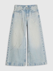 River Island Blue Hotfix Wide Leg Jeans - Image 1 of 3