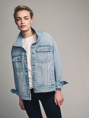The Set Blue Relaxed Denim Jacket - Image 5 of 9
