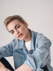 The Set Blue Relaxed Denim Jacket - Image 7 of 9