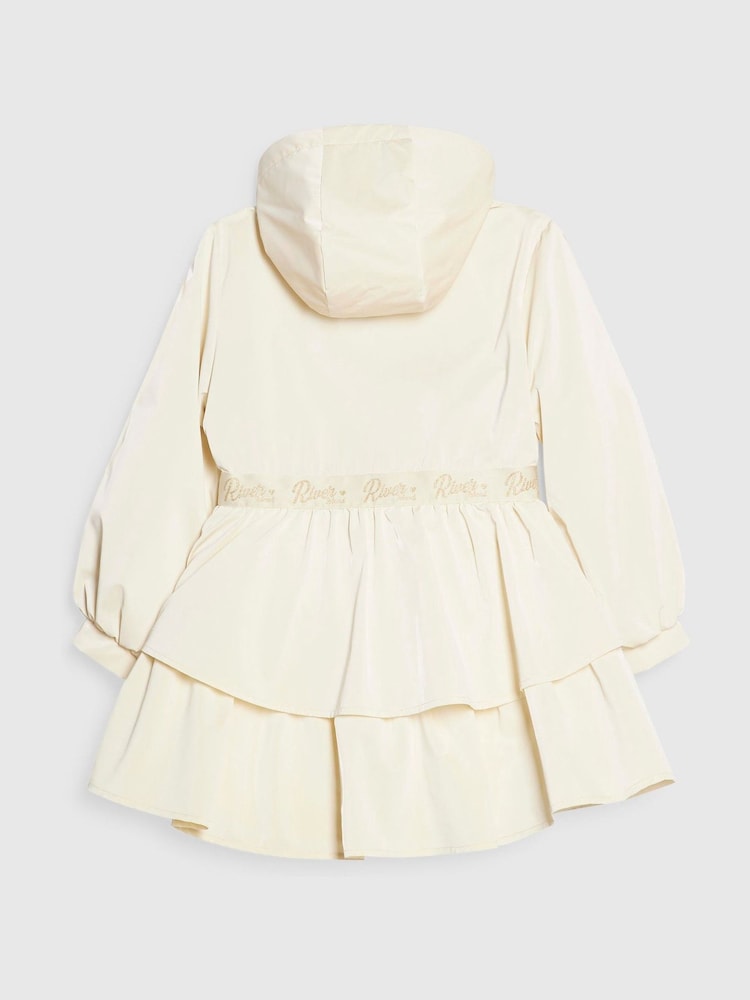 River Island Cream Frill Bow Raincoat - Image 2 of 4 River Island Cream Frill Bow Raincoat - Image 2 of 4