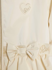River Island Cream Frill Bow Raincoat - Image 4 of 4