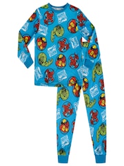 Brand Threads Blue Marvel Boys Fleece Pyjama Set - Image 1 of 4