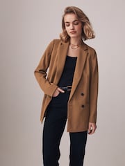 The Set Camel Brown Double Breasted Blazer - Image 1 of 7