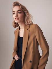 The Set Camel Brown Double Breasted Blazer - Image 5 of 7
