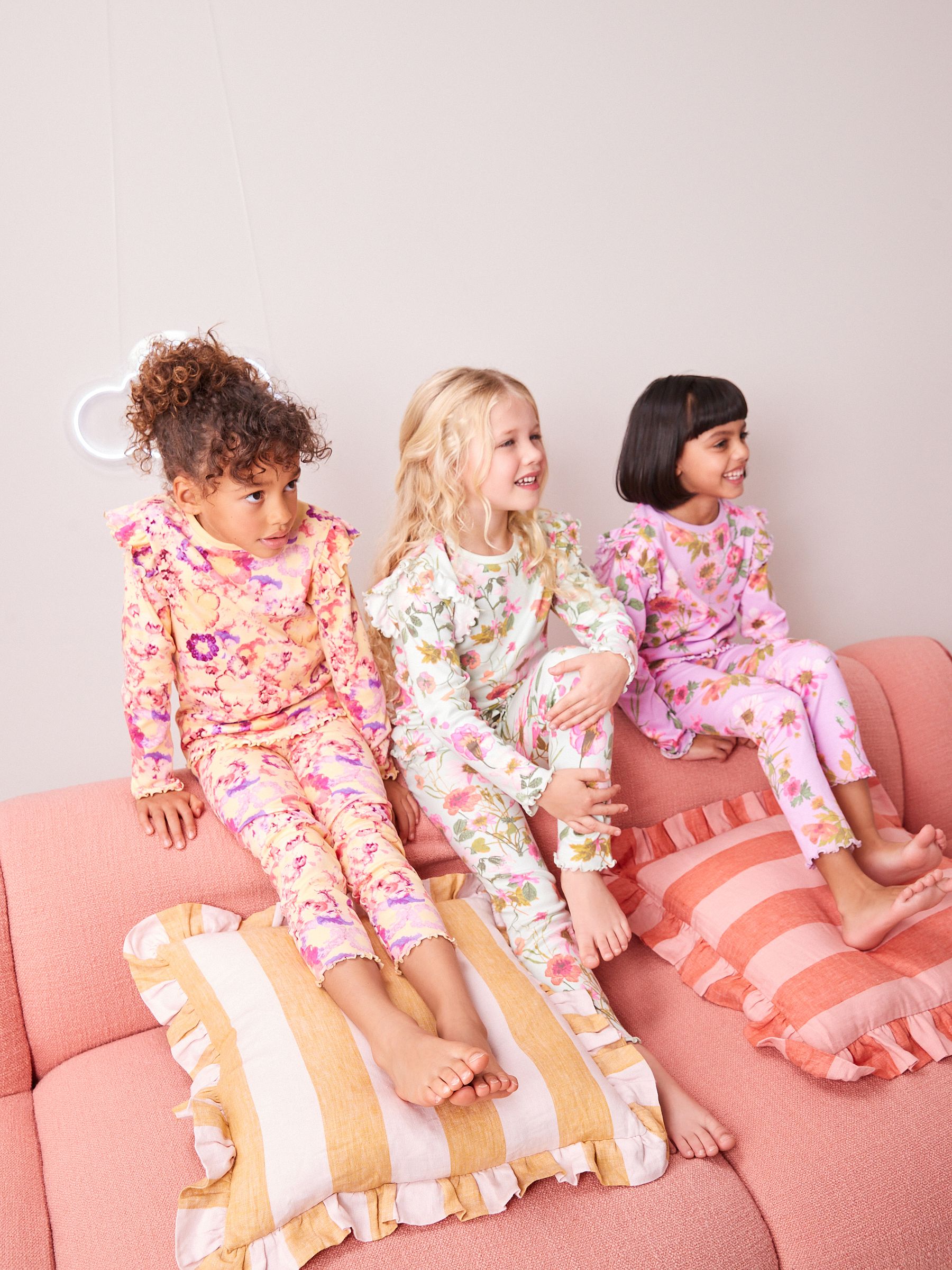 Buy Yellow Purple Green Floral Pyjamas 3 Pack 9mths 16yrs from Next Luxembourg