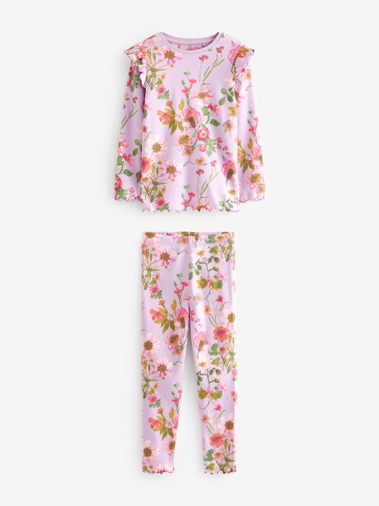 Jaune/violet/vert - 100Pyjama Fleuri Snuggle % coton 3 Lot (9mths-16yrs) - Image 8 of 10