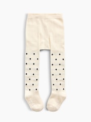 Gap Cream Polka Dot Pull On Ribbed Tights - Image 1 of 1