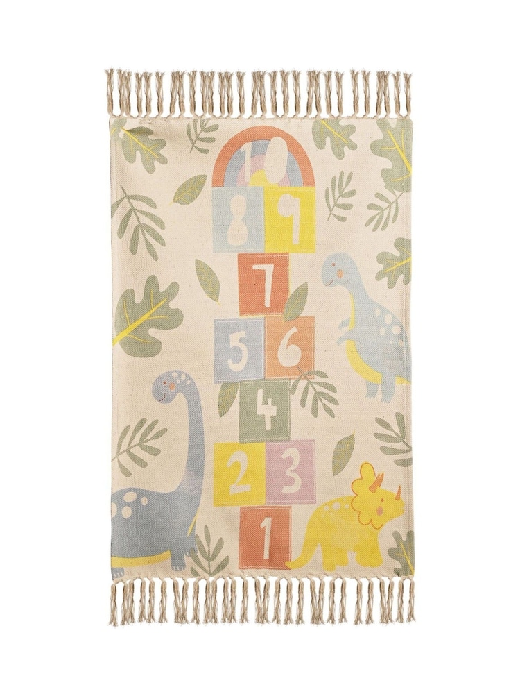 Widdop Beige Dinosaur Hopscotch Rug - Image 1 of 3