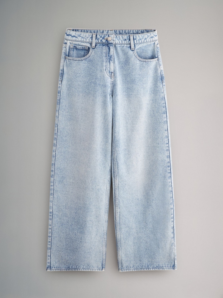 The Set Blue/White 2 Pack Denim Wide Leg 100% Cotton Jeans - Image 11 of 12