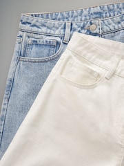 The Set Blue/White 2 Pack Denim Wide Leg 100% Cotton Jeans - Image 12 of 12