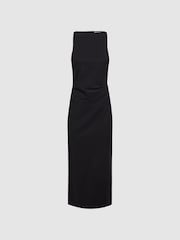 Reiss Black Scarlett Bodycon Boat Neck Midi Dress - Image 2 of 4