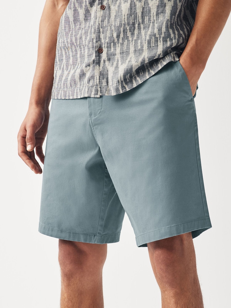 Pale Blue Slim Fit Stretch Chinos Shorts - Image 1 of 8
