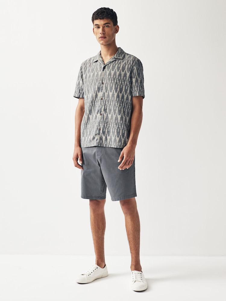 Pale Blue Slim Fit Stretch Chinos Shorts - Image 2 of 8