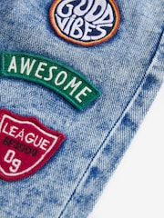 Blue Denim Pull On Badged 100% Cotton Jeans (3mths-7yrs) - Image 7 of 7
