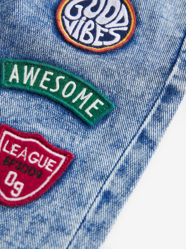 Blue Denim Pull On Badged 100% Cotton Jeans (3mths-7yrs) - Image 7 of 7