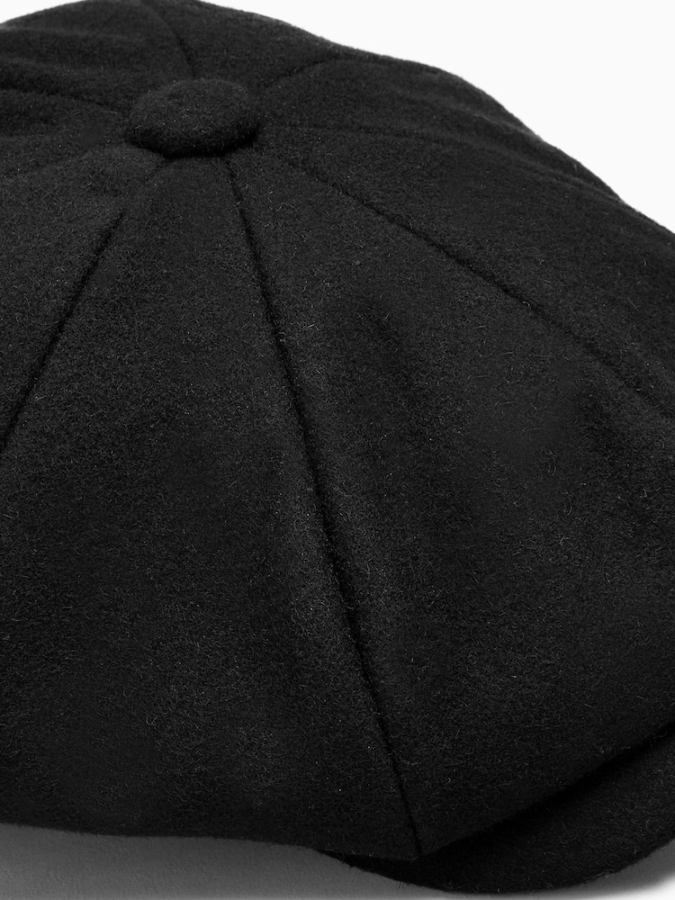 Schwarz - 'Christys' London Bakerboy-Mütze aus Wolle - Bild 4 von 4 Schwarz - 'Christys' London Bakerboy-Mütze aus Wolle - Bild 4 von 4
