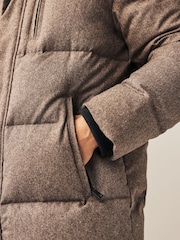 Neutral Signature Down Italian Wool Blend Longline Puffer Coat - Image 6 of 6
