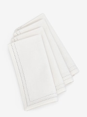 White Edge Trim 100% Cotton Napkins Set of 4 - Image 3 of 3