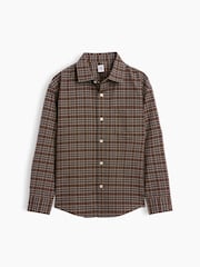 Gap Brown Relaxed Plaid Oxford Shirt (4-13yrs) - Image 4 of 5