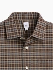 Gap Brown Relaxed Plaid Oxford Shirt (4-13yrs) - Image 5 of 5