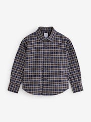 Gap Navy Relaxed Plaid Oxford Shirt (4-13yrs) - Image 1 of 5