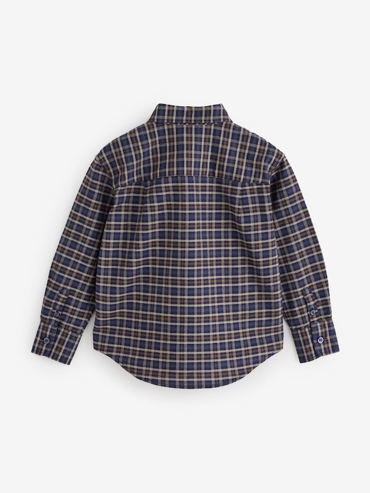Gap Navy Relaxed Plaid Oxford Shirt (4-13yrs) - Image 2 of 5