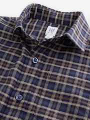 Gap Navy Relaxed Plaid Oxford Shirt (4-13yrs) - Image 3 of 5
