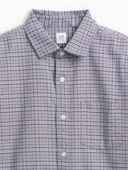 Gap Grey Relaxed Plaid Oxford Shirt (4-13yrs) - Image 5 of 5
