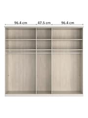 Wiemann White Truro 5 Door Wood and Mirror Semi Fitted Wardrobe - Image 4 of 4