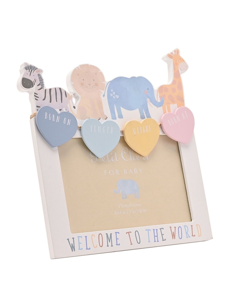 Widdop White Animal Data Frame 6" x 4 - Image 1 of 4