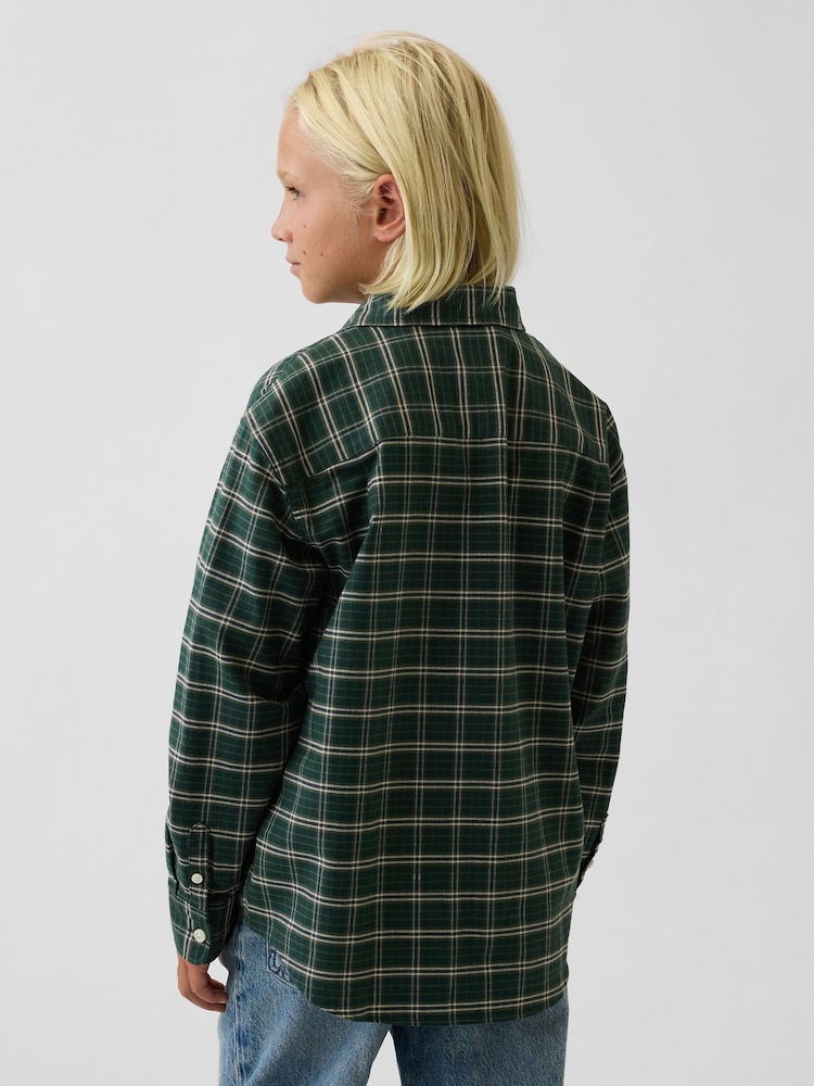 Gap Green Relaxed Plaid Oxford Shirt (4-13yrs) - Image 2 of 4