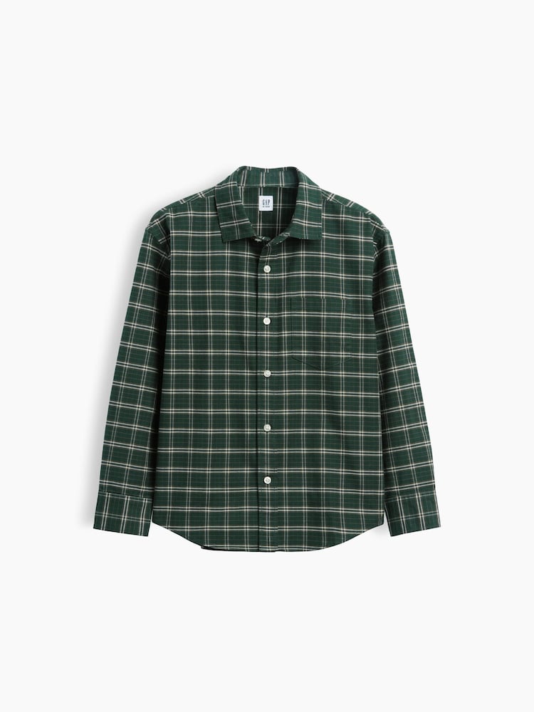 Gap Green Relaxed Plaid Oxford Shirt (4-13yrs) - Image 4 of 4