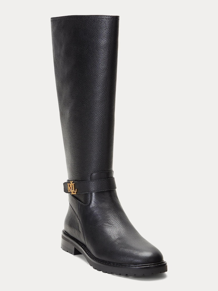 Lauren Ralph Lauren Hallee Tumbled Leather Tall Boot - Image 2 of 3