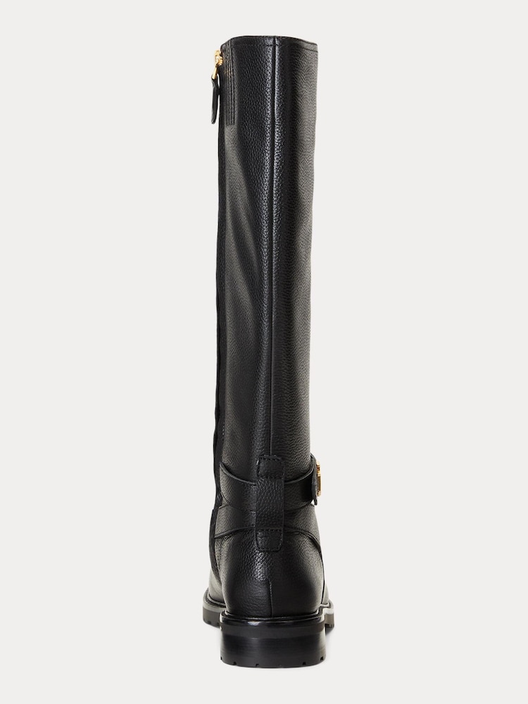 Lauren Ralph Lauren Hallee Tumbled Leather Tall Boot - Image 3 of 3