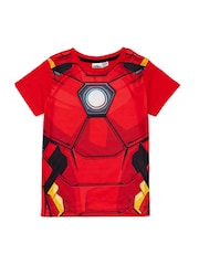 Vanilla Underground Red Iron Man Boys Red Marvel Short 100% Cotton Pyjamas - Image 2 of 5