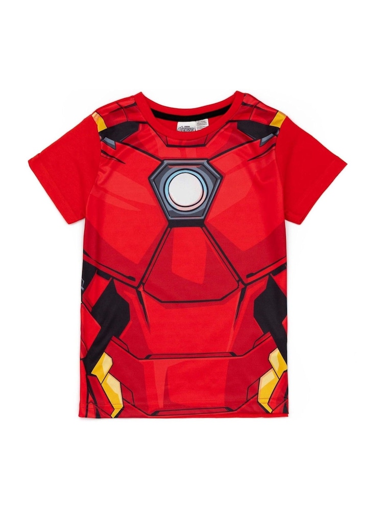 Vanilla Underground Red Iron Man Boys Red Marvel Short 100% Cotton Pyjamas - Image 2 of 5