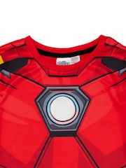 Vanilla Underground Red Iron Man Boys Red Marvel Short 100% Cotton Pyjamas - Image 4 of 5