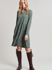 Joules Green Aurora Zip Down Jersey Dress - Image 1 of 4