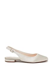 Rainbow Club Cream Wedding Alise Slingback Satin Bridal Pumps - Image 1 of 4
