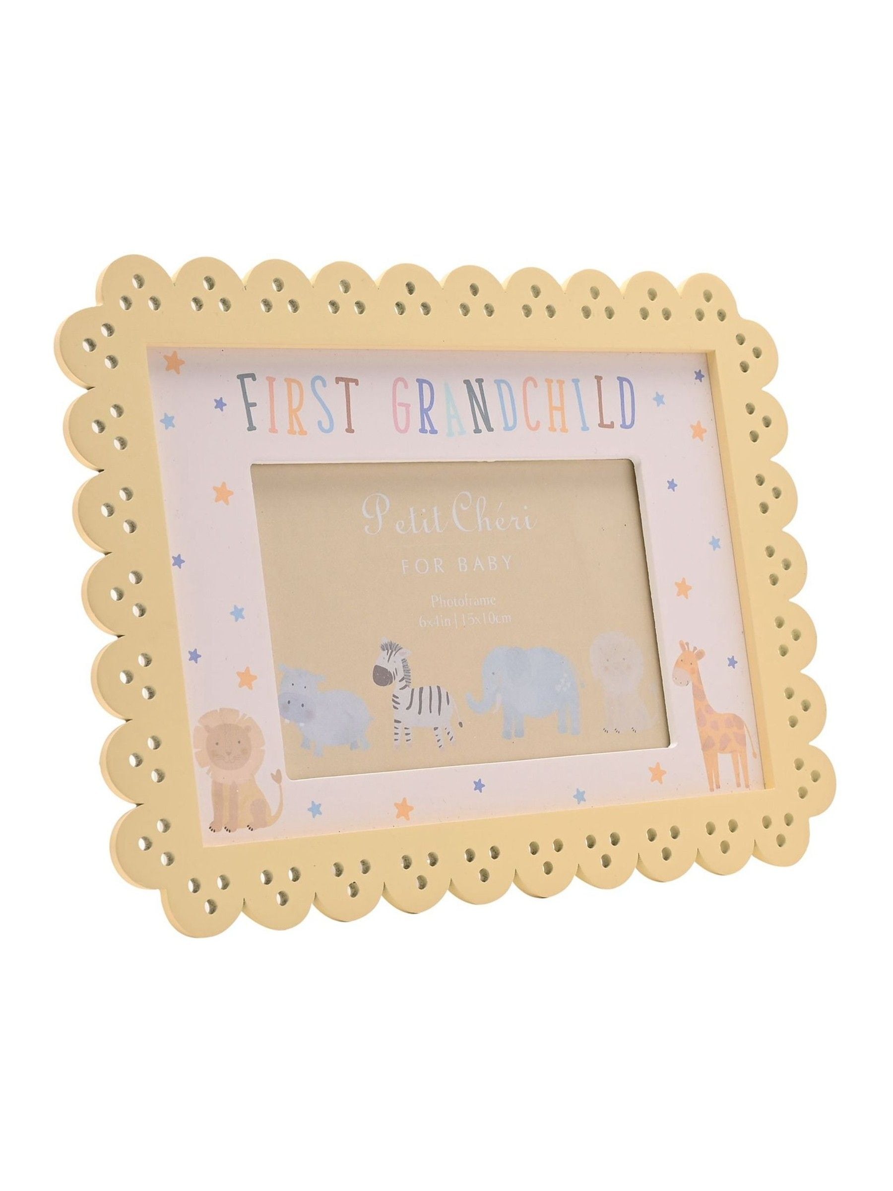 Petit Cheri Collection Unisex Infant White Widdop Scallop Frame 6 X 4 Yellow - First Granchild