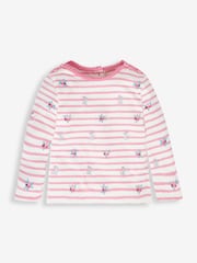 JoJo Maman Bébé Cream Girls' Mouse Embroidered Top - Image 1 of 2