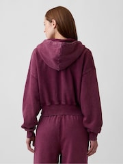 Burgunderrot - Gap VintageSoft Wedge Zip-up Hoodie - Bild 2 von 5
