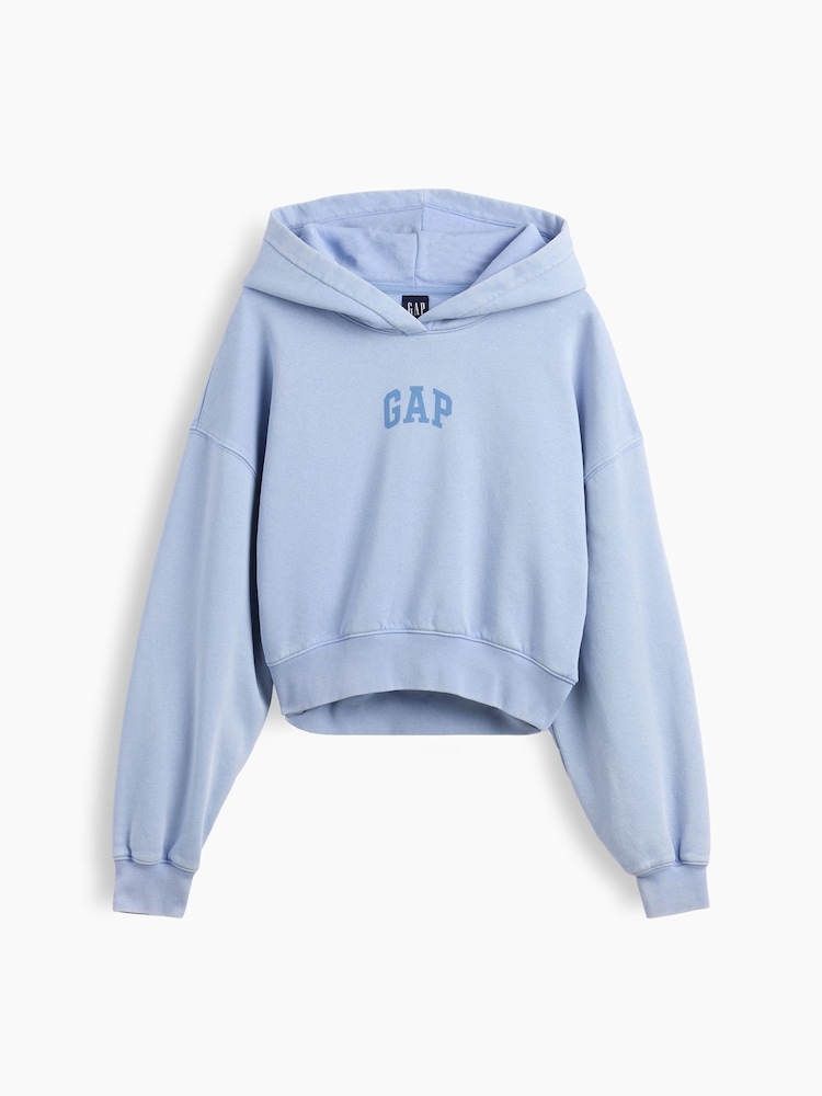 Gap Light Blue VinstageSoft Crop Logo Hoodie - Image 1 of 1