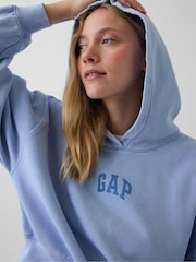 Azul claro - Gap Vintage Soft Crop Logo Hoodie - Imagen 3 de 5